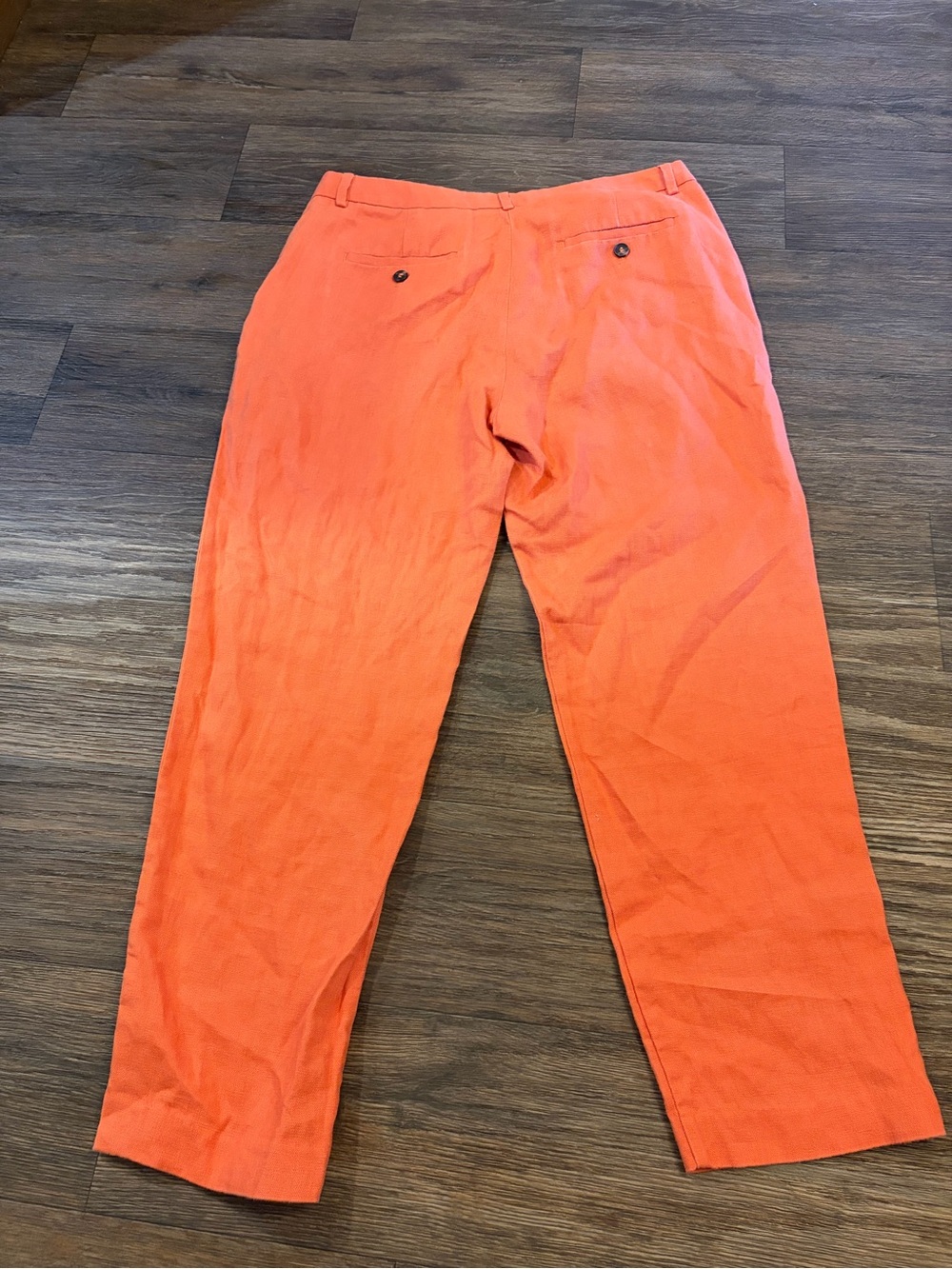 Women’s Comptoir Des Cotonniers 100% Linen Fall Orange Cropped Trousers Size M - Picture 9 of 9